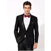 western wear suits tuxedo one button custom made suit groom wedding dress black slim fit suit 2017