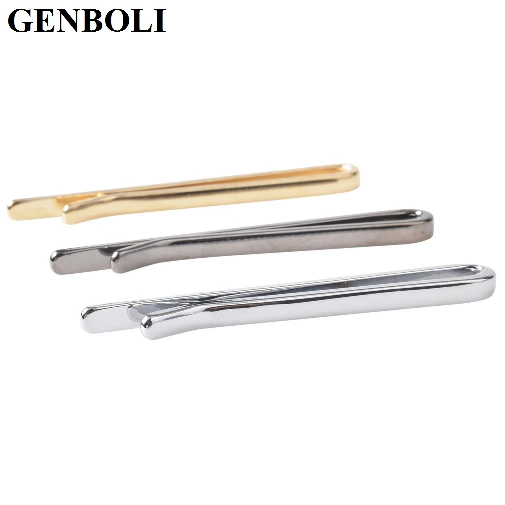 

GENBOLI 3 Colors/SET Men Tie Clip Stainless Steel Embossed Style Exquisite Necktie Tie Clips Jewelry For Business Suit Gift Set