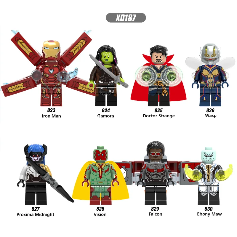 

Super Heroes Infinity War Figures Doctor Strange Gamora Proxima Midnight Wasp Iron Man Building Blocks Children Gift Toys
