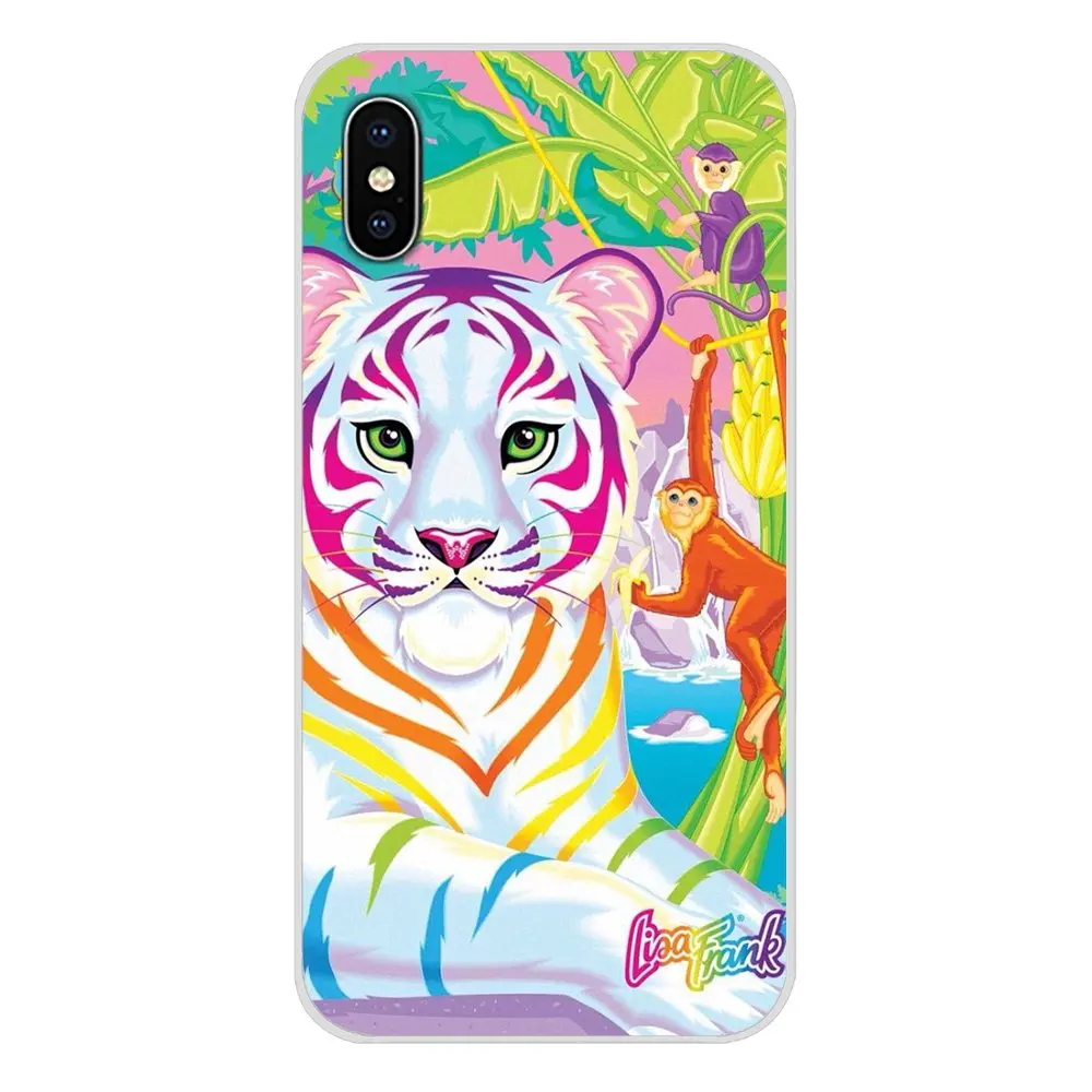 Чехол на заказ для Apple iPhone X XR XS MAX 4 4S 5 5S 5C SE 6 6S 7 8 Plus ipod touch 5 6 Rainbow Lisa Frank tiger horse dog Cat - Цвет: images 2