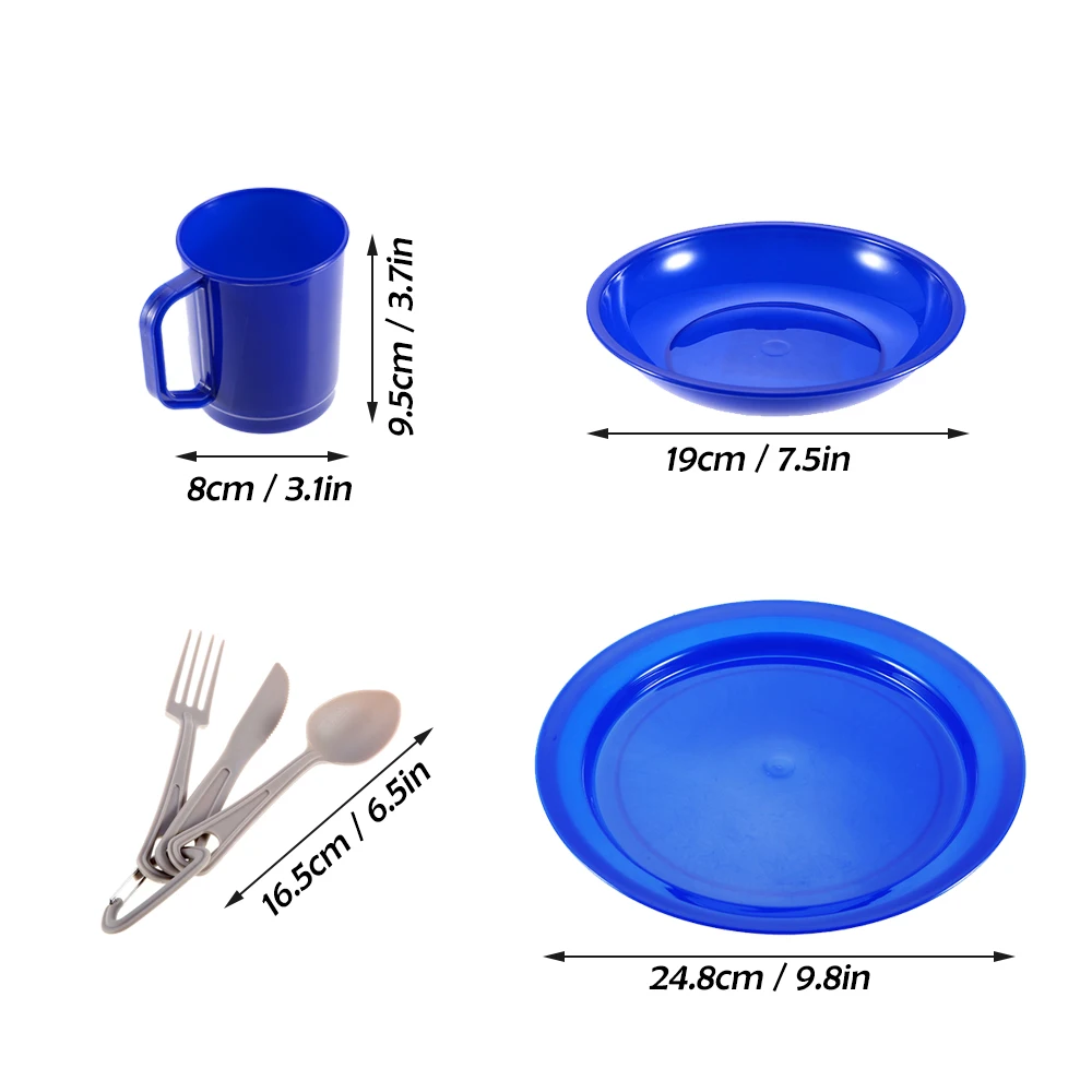 Набор походной туристической посуды для пикника 6 шт. комплект посуды посуда для 1 человека столовые приборы для отдыха на природе посуда для 1 человека