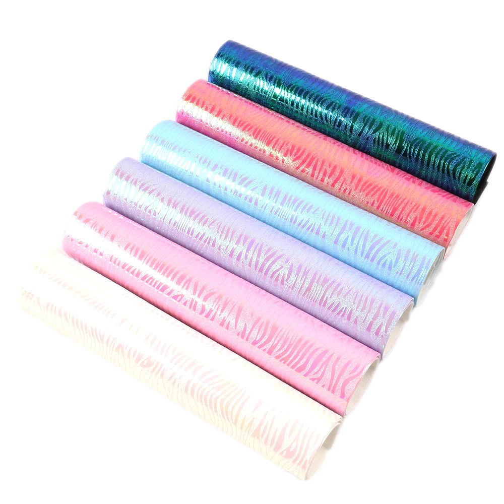 

David accessories 6Pieces/set 20*34cm Smooth StripeTexture Faux Synthetic Leather Fabric DIY Handmade Sewing Accessories,1Yc6295