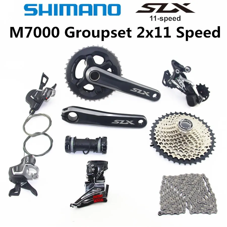 SHIMANO DEORE SLX M7000 Groupset 26-36T 28-38T коленчатый комплект для горного велосипеда 2x11-скоростной 40T 42T 46T M7000 задний переключатель
