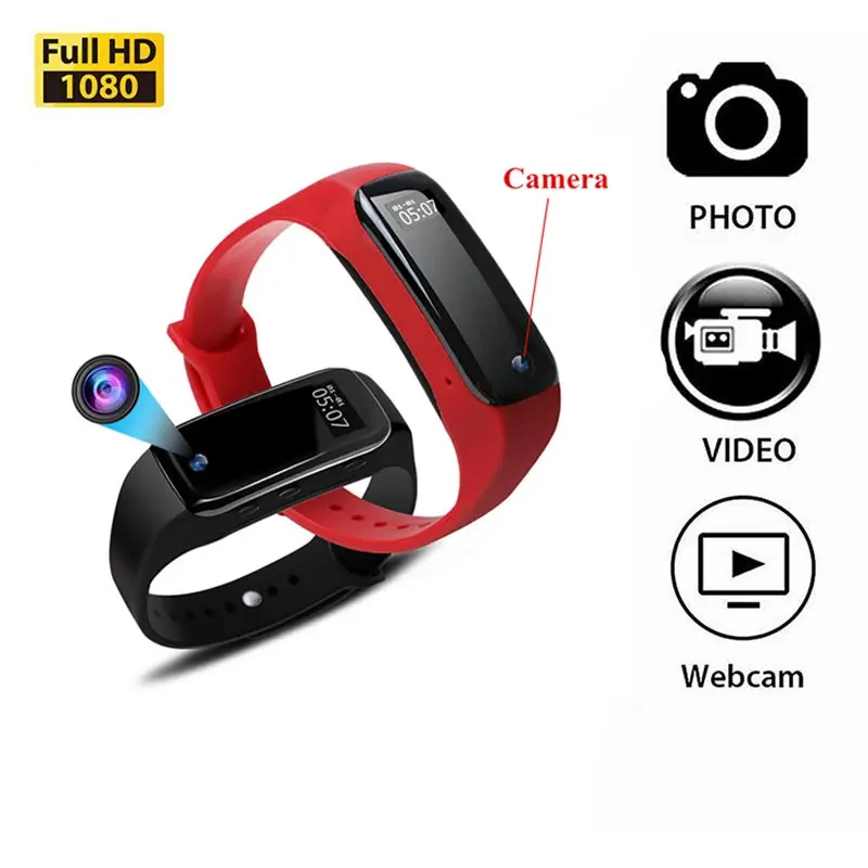 HD 1080P Mini Camera Bracelet Camera Watch Wristband Micro DVR Sport DV Video Recorder Small Secret Cam support Hidden TF card