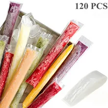 120 шт. прозрачный лед формы сумки PE одноразовый лед палочки мешок здоровья домашний сделать различные ароматы мороженого инструменты