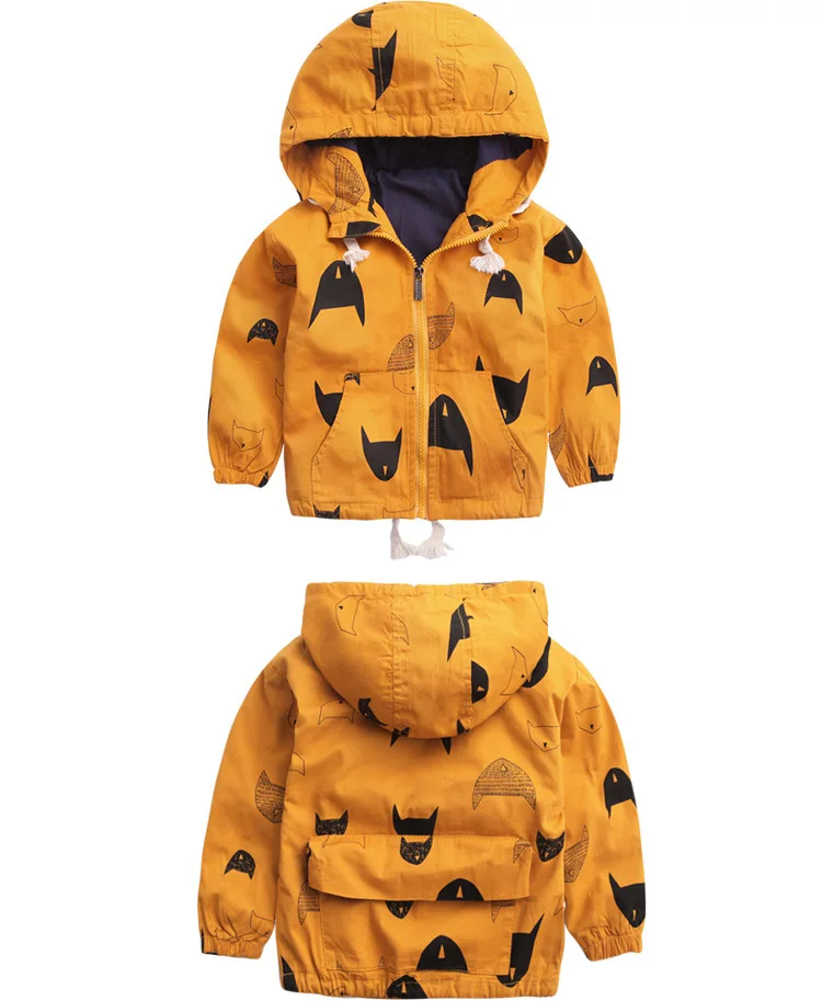 JENYA/модные куртки с капюшоном для мальчиков; сезон весна-осень; бархатная верхняя одежда с принтом монстра и пингвина; высокое качество; Blouson Garcon