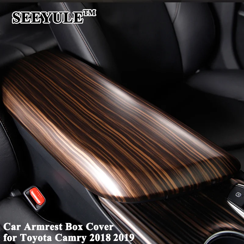 

1pc SEEYULE Car Center Armrest Storage Box Cover Cushion Decoration Pad Styling Car Accessories for Toyota Camry 2018 2019 2020