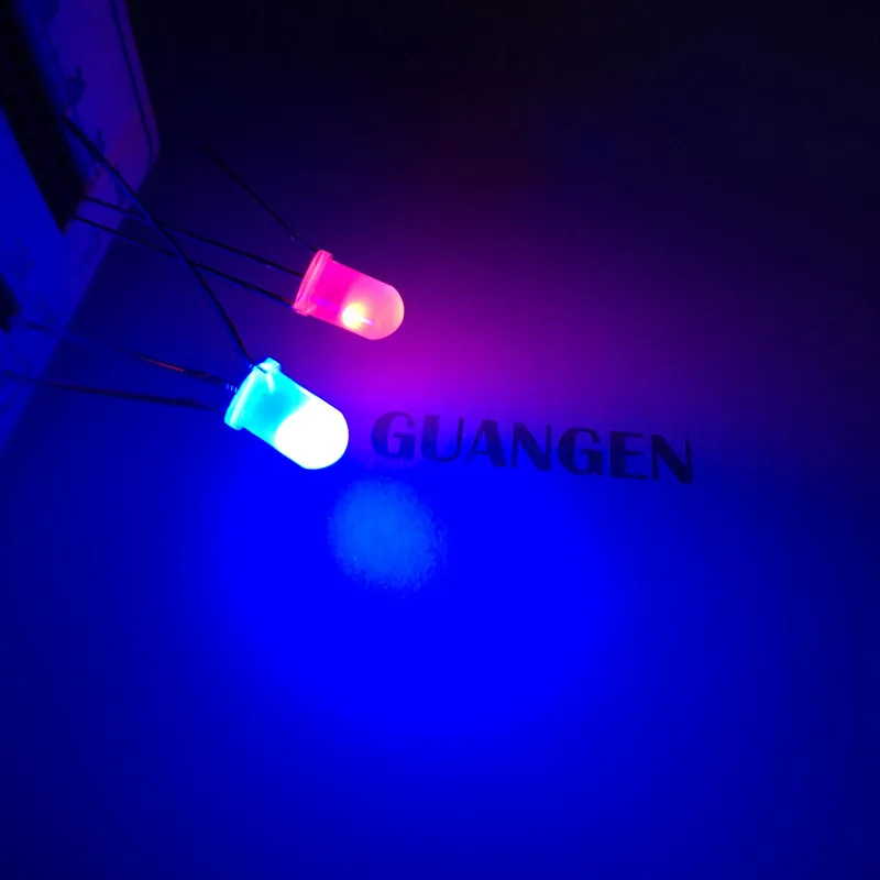 

1000pcs F5 LED Diode 5mm Bicolor Blue And Red Common Anode Diffused Wide Angle 5 mm Light-Emitting Diode LED Lamp Light DIP