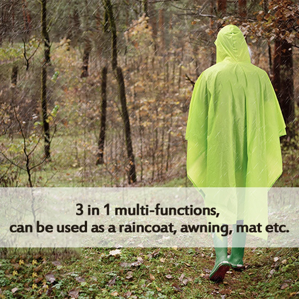 

Naturehike Outdoor 3 in 1 Poncho Raincoat Mini Tarp Sun Shelter Hiking Backpack Hiking Travel Rainproof Cover Camping Sunshade