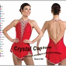 Красный заказ Фигурное катание платья для женщин с спандекс бренд Vogue соревнования в фигурном катании платье Индивидуальные DR3007