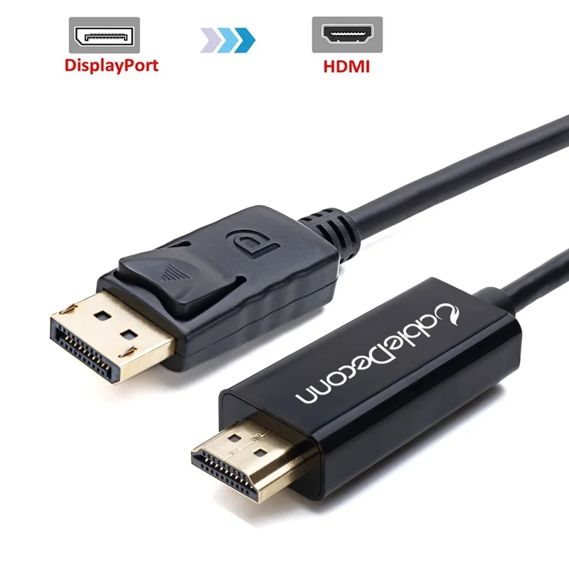 

CableDeconn PC DisplayPort DP to HDMI Cable Adapter HD TV For LCD PC LAPTOP AV 6FT