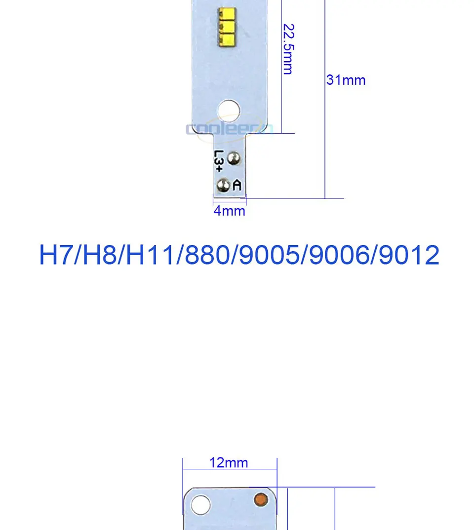 ZES COB LED Chip for X3 Car Headlight Bulbs H1 H3 H4 H7 9005 9006 880 H13 9004 9007 Auto Headlamp Light Source X3 ZES Chip (3)