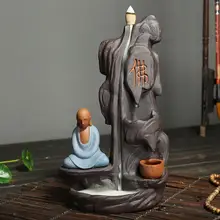 Будда обратного потока благовоний горелка Золотая рыбка дым водопад подставка для ароматических палочек Высокие горы и струящаяся вода Каскадный Декор дзен