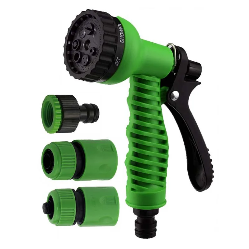 

4pcs/set 7 Function Water Spray Gun Set With 3pcs Water Connectors Garden Watering Gun Shower For Gardening Washing