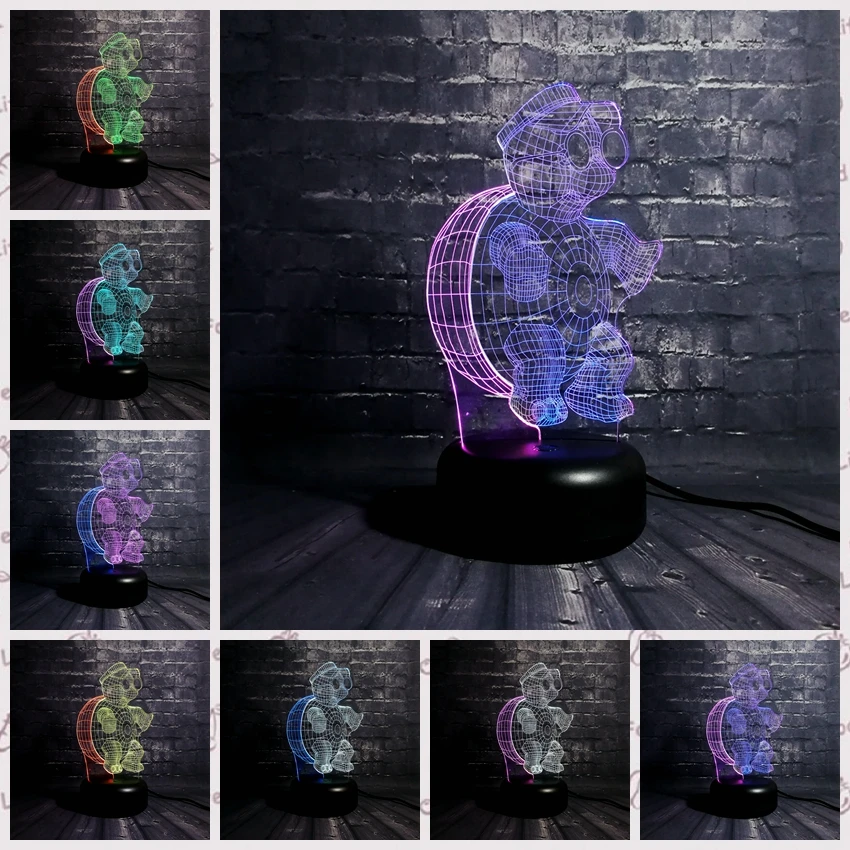 Морские животные Черепаха 3D лампа USB ночной Светильник смешивание цветов RGB