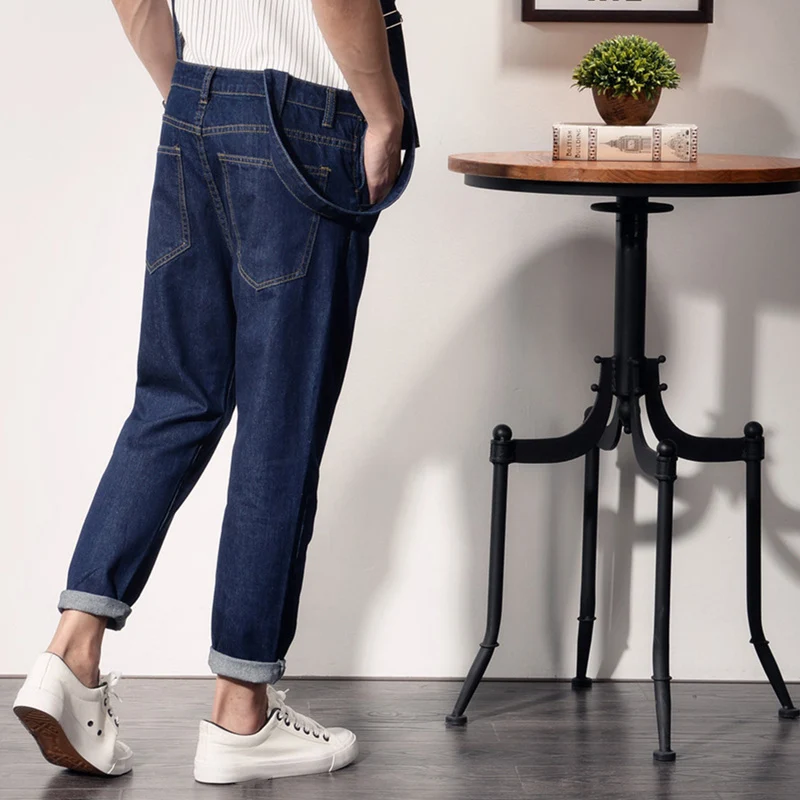 Плюс Размеры 4XL черный джинсовый комбинезон Для мужчин осень-весна джинсовые комбинезоны мужской на подтяжках комбинезон джинсы мужской комбинезон