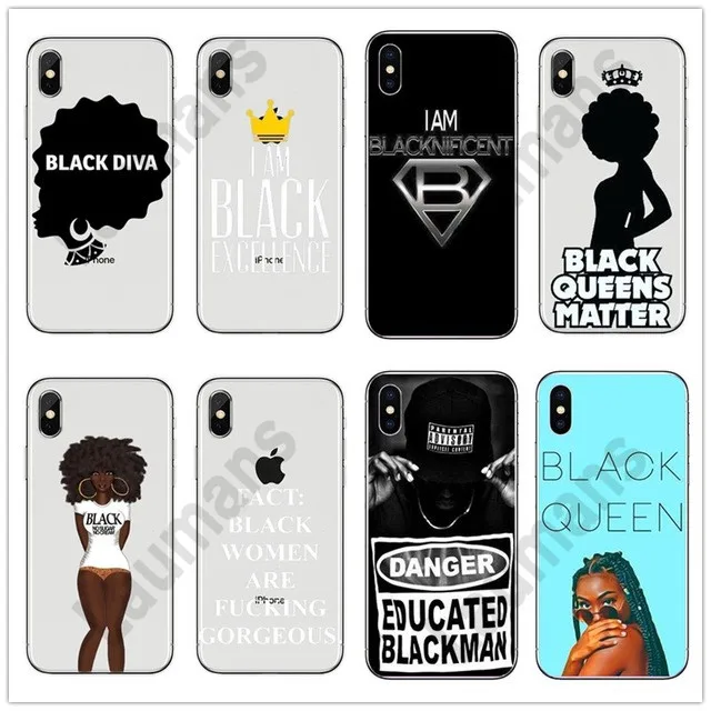 

Afro Girls Soft Silicone Phone Cover Case For iPhoneXS 6S 6Plus 6SPlus 7Plus XS MAX XR 8 8Plus Black word Women man art Cases
