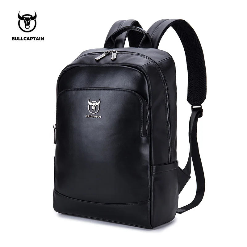 BULLCAPTAIN Multifunction Men 15inch Laptop leather Backpack Fashion minimalist Male Mochila 18L ...
