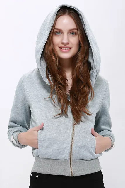 Wipalo Fashion Solid Color Long Sleeve Hoodie For Women Casual Women Hoodies Warm Outwear Big Sale Women Hoodies Clothings