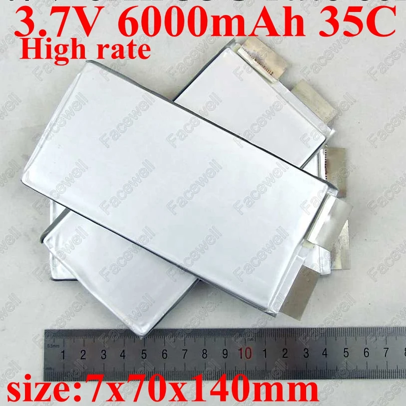 

3pcs 7070140 3.7v 6000mah 35C lipo bateria 3.7v 30c 6ah battery For 11.1v 3s diy RC toys lipo 3s 5200mah 6s lipo plane aircraft