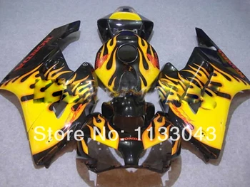 

Yellow flame black Injection Fairings for HONDA CBR1000RR 04 05 CBR1000 RR 2004 2005 CBR 1000RR 04 05 100%Fit fairing kits #72S0