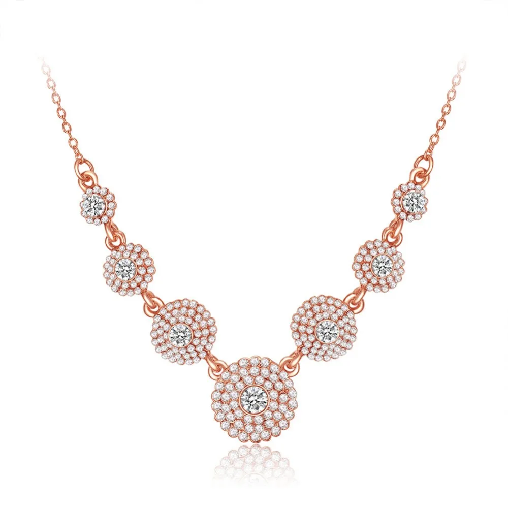Fashion Strap Photography Props Round Inlaid Crystal Pendant Necklace European Rose Gold Woman Choker | Украшения и аксессуары