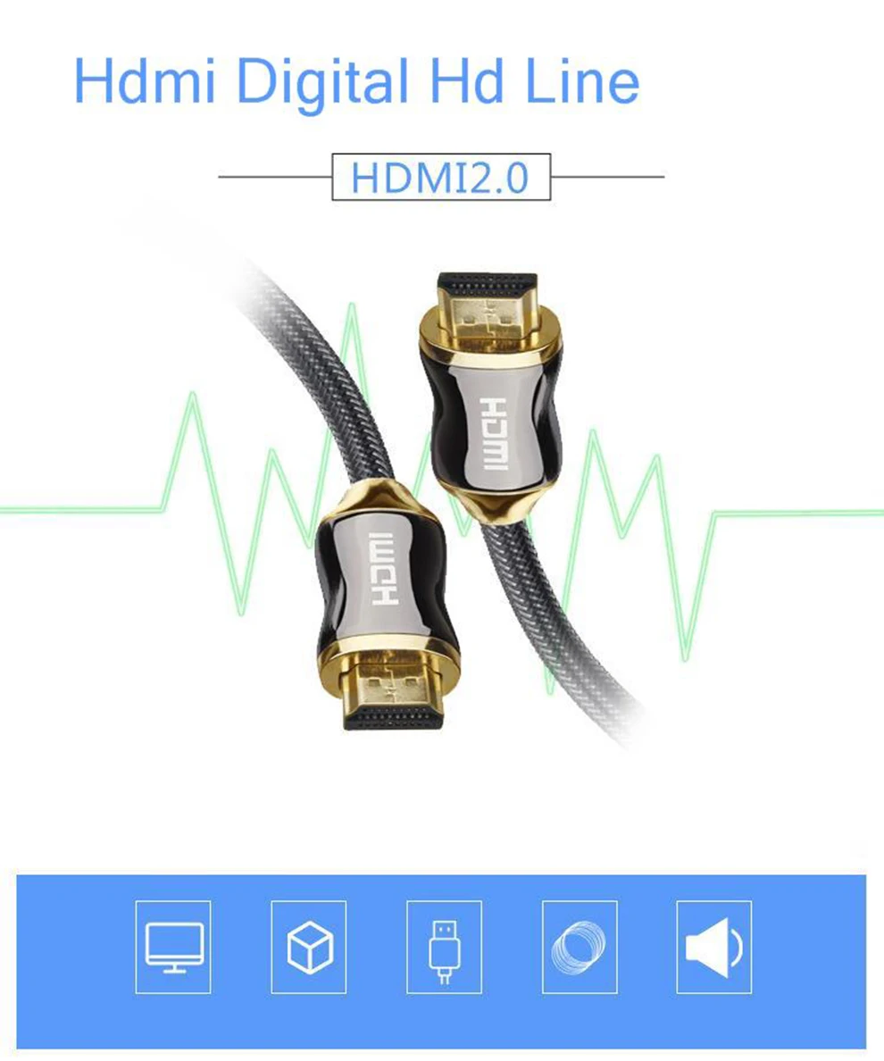 SeenDa 2,0 Hdmi металлическая Высокая четкая линия 4k телевизионная соединительная линия для удлинителя адаптера Xiaomi tv 3 м Кабель HDMI