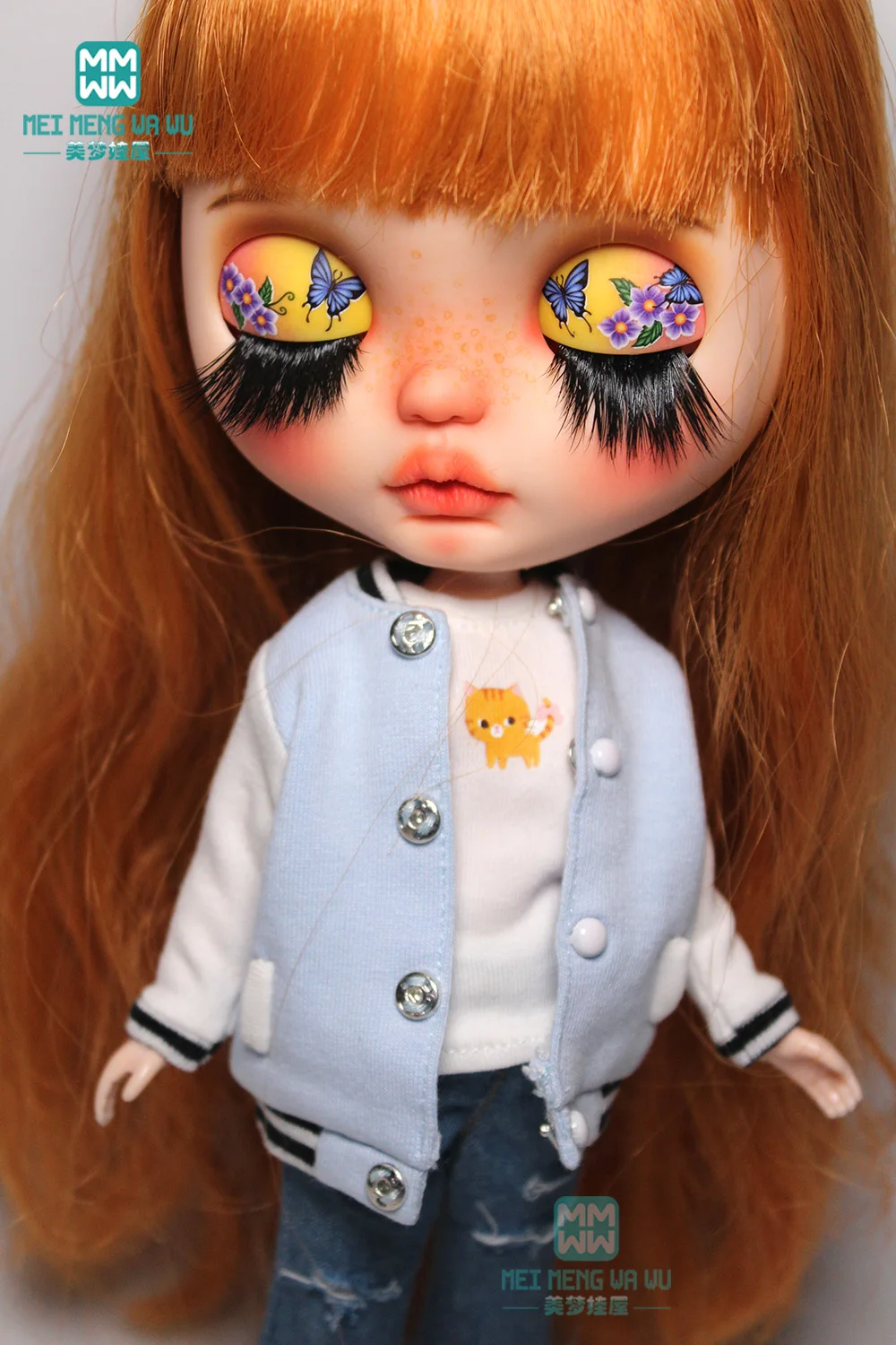 

1PCS Blyth Doll Clothes Casual baseball uniform, jeans for Blyth , Azone, obitsu, FR 1/6 doll