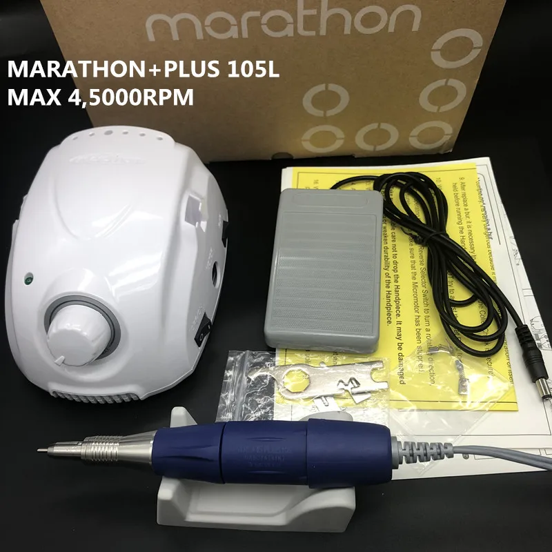 Электрическая дрель для маникюра STRONG 210 45000 об/мин MARATHON Champion 3 plus 105L набор