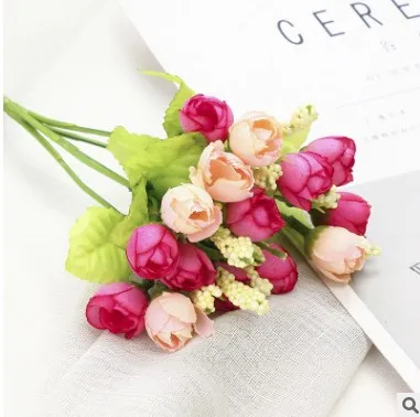 Искусственные розы искусственный шёлковый пион розовый цветок Свадебный букет украшение для дома головы Свадебный букет Diy вечерние украшения - Цвет: H