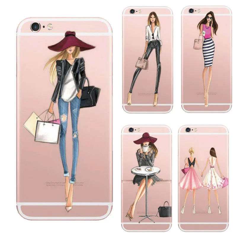 2017 special offer direct selling fashionable dress shopping girl2017 special offer direct selling fashionable dress shopping girl cases for iphone 6 6s case transparent soft phone cover