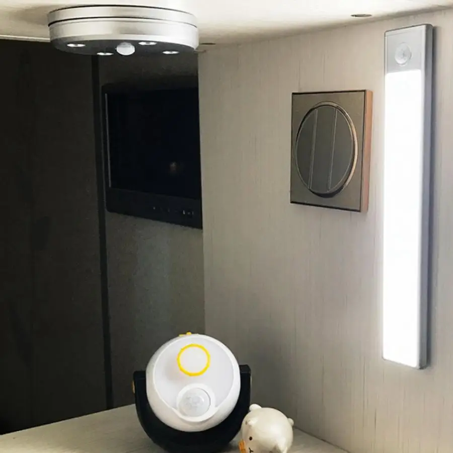 

LED Cabinet Shelf Counter Light With Motion Sensor Lighting USB Lamp For Home Use