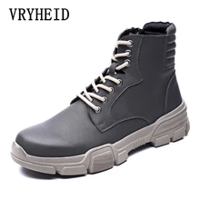 VRYHEID High Quality Genuine leather Autumn Men Boots Winter Waterproof Ankle Boots Warm Boots Outdoor Working Boots Men Shoes dekabr new fashion mens leather shoes waterproof men boots comfortable genuine leather boots quality autumn ankle boots for men