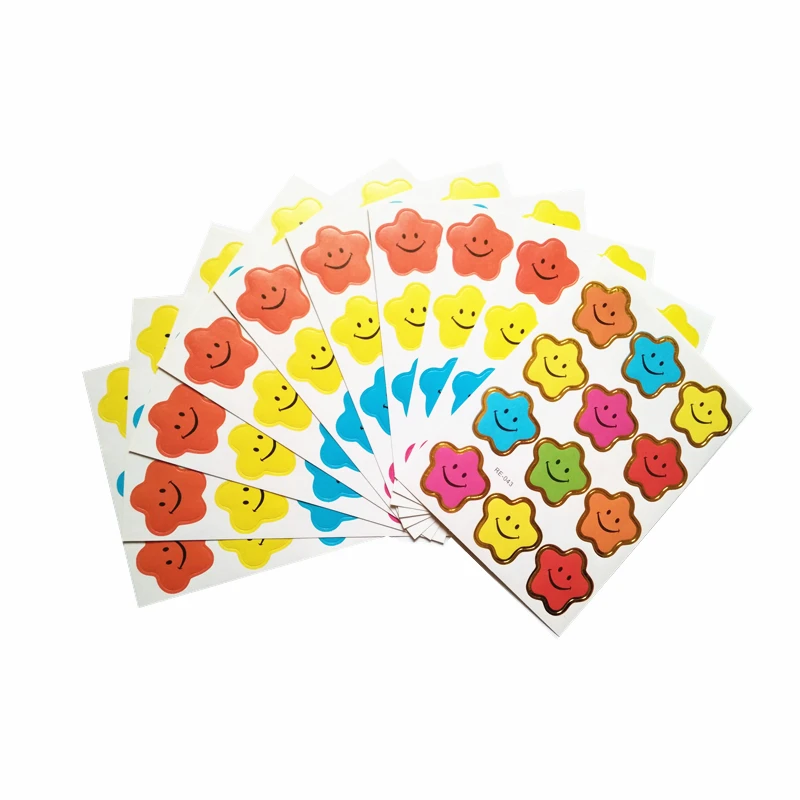 10 sheetslot 9125cm children kids reward five pointed star stickers