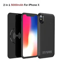 5000 мАч, беспроводное зарядное устройство, внешний аккумулятор, чехол для iPhone X XS, перезаряжаемый внешний аккумулятор, чехол для резервного копирования, чехол для зарядки