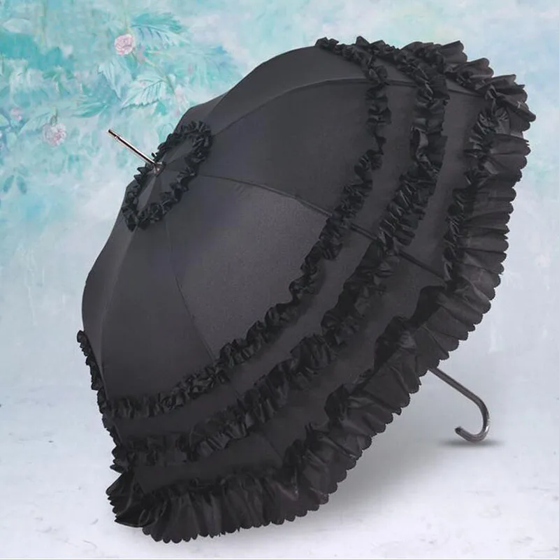 20 шт./партия, кружевной зонт принцессы, изысканный солнечный и дождливый длинный Ручка Зонтик в форме башни, свадебные зонтики, ZA4301