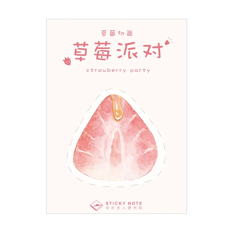 Caomeiqiemian 1 Набор блокнотов Kawaii Наклейки Клубничные вечерние заметки Escolar Papelaria школьные принадлежности Закладка метка блокнота - Цвет: Caomeiqiemian