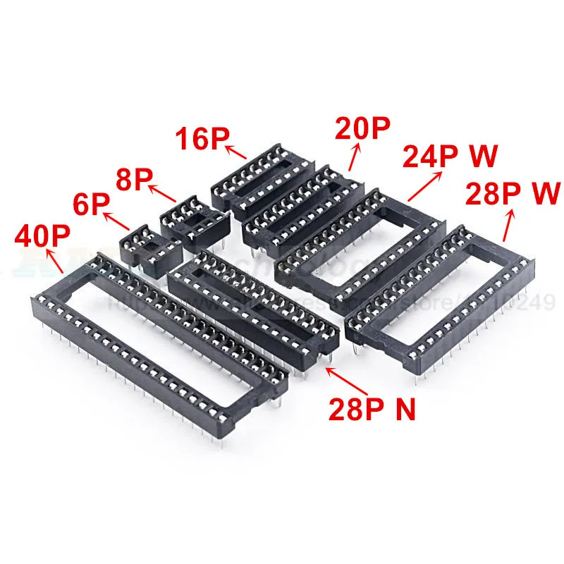 20 шт. IC seat 6 8 14 16 24 28 32 40 штырьков 2 54 мм штырьковый шаг MCU разъем чиповая база гнезда
