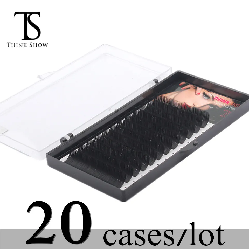 

Thinkshow 20 trays/lot All Thickness False Eye Lashes,Volume Eyelashes,Synthetic Mink Eyelash Extension Artificial False Lashes
