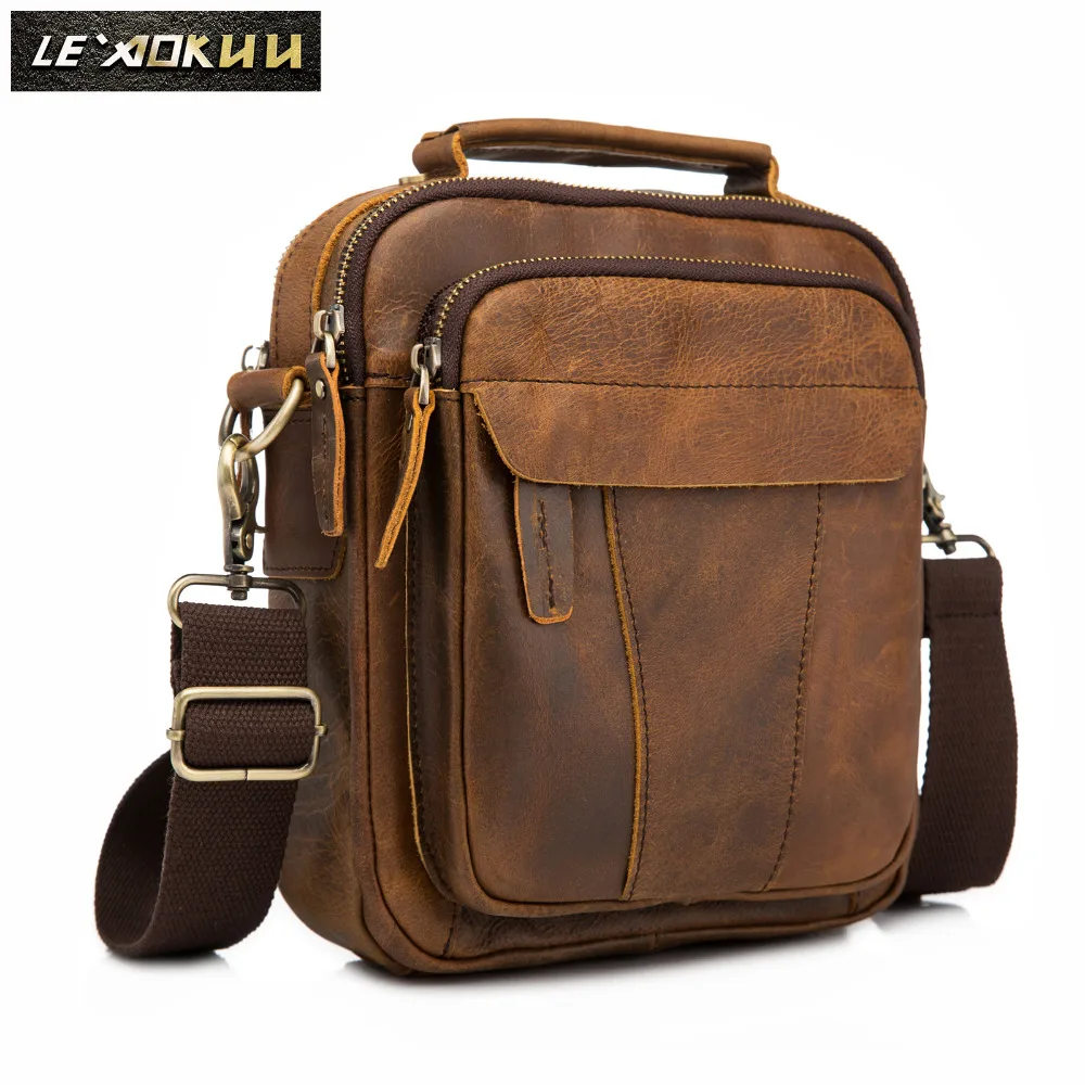 Качественная кожаная мужская модная повседневная сумка-мессенджер Mochila, дизайнерская сумка через плечо, сумка на плечо 8 дюймов, сумка для планшета, Мужская 149-db
