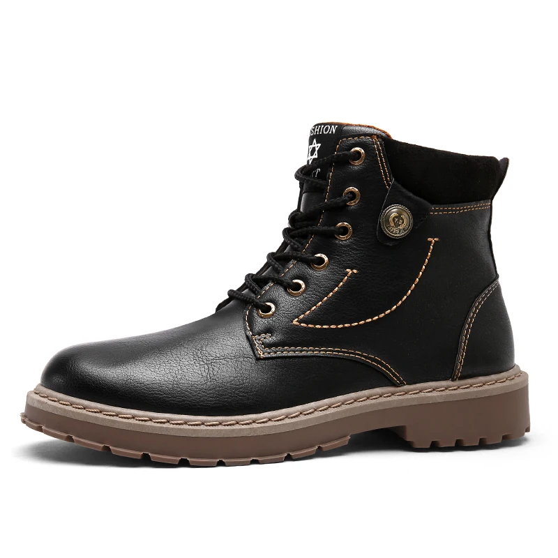 

Ankle Boots Moda Outono Motocicleta Dos Homens Martin Botas Homens Oxfords Homens Sapatos Plus Size39-44 H4