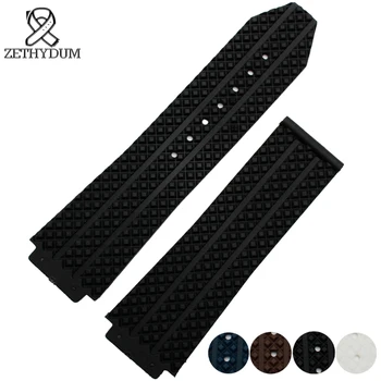 

Silicone watch strap 25*19mm black white brown grain rubber waterproof bracelet Convex mouth wristwatches belt