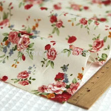 С узором из красных роз пионов печатных хлопчатобумажной ткани для детей, постельные принадлежности, подушка с эффектом чехол, Twill Ткань для лоскутного шитья на дворе метр