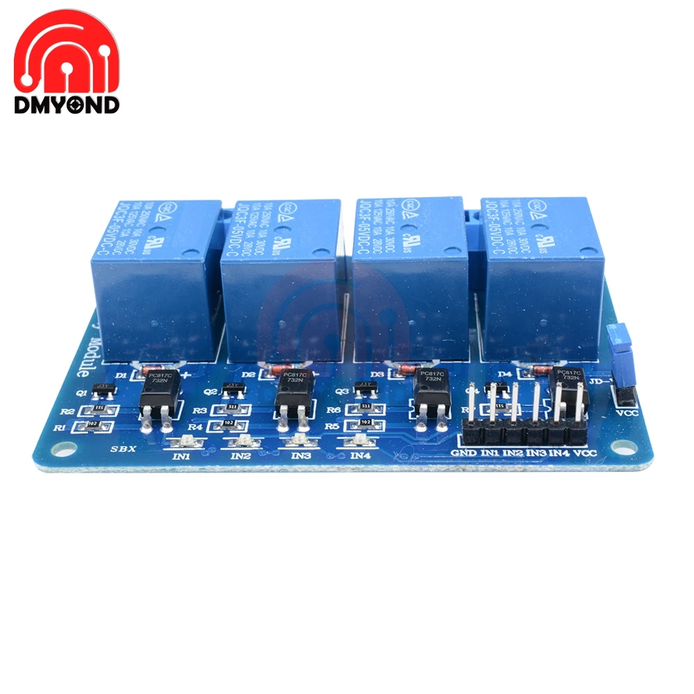 4 канальный Релейный модуль постоянного тока 5 В плата управления реле для Arduino с