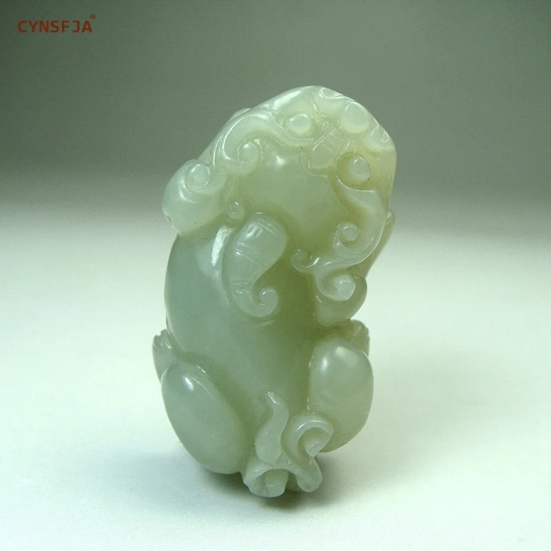 

Certified Natural Hetian Jade Nephrite Charm Lucky Money Pixiu Jade Pendant Green White Hand Carved High Quality Wonderful Gifts