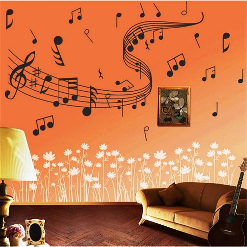 105cm Fashion Removable Music Notes Band Room Home Wall Stickers Decals Vinyl DIY Decor Art