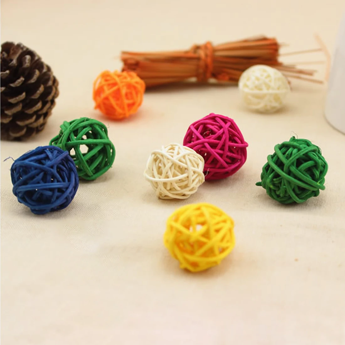3 10cm 10 colors wedding decorative rattan ball christmas decor baby