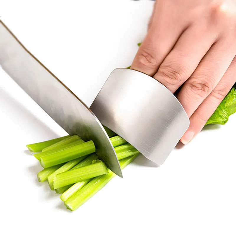 

Newest 1PCS Protect Finger Safety Finger Guard Protector for Kitchen Knife Cutting Knife Stainless Steel Finger Hand Protector