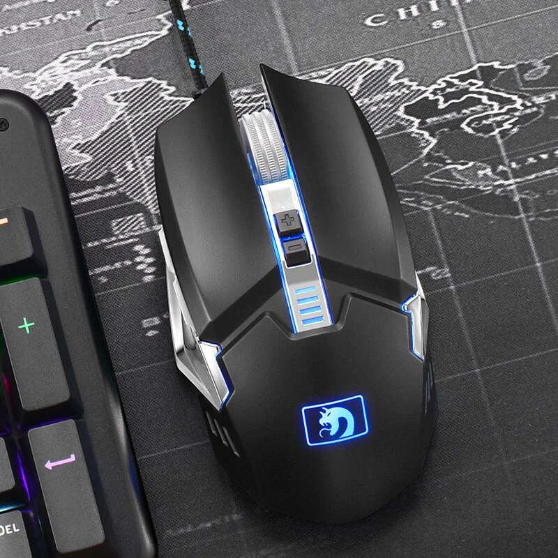 Goedkoop Darshion S10 Gaming Muis 2400 dpi 7 Knoppen LED USB Optische Metalen Backlit Muis Professionele Macro Voor Laptop Desktop