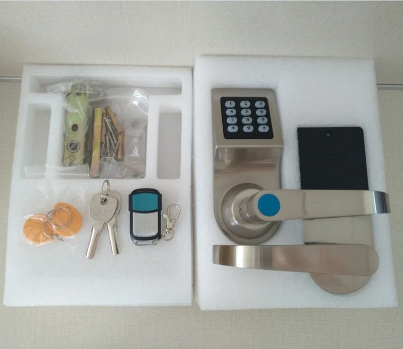 Smart Digital Keypad Door Lock Remote Control+Password+Card+Key Spring Bolt Smart Electronic Lock  8